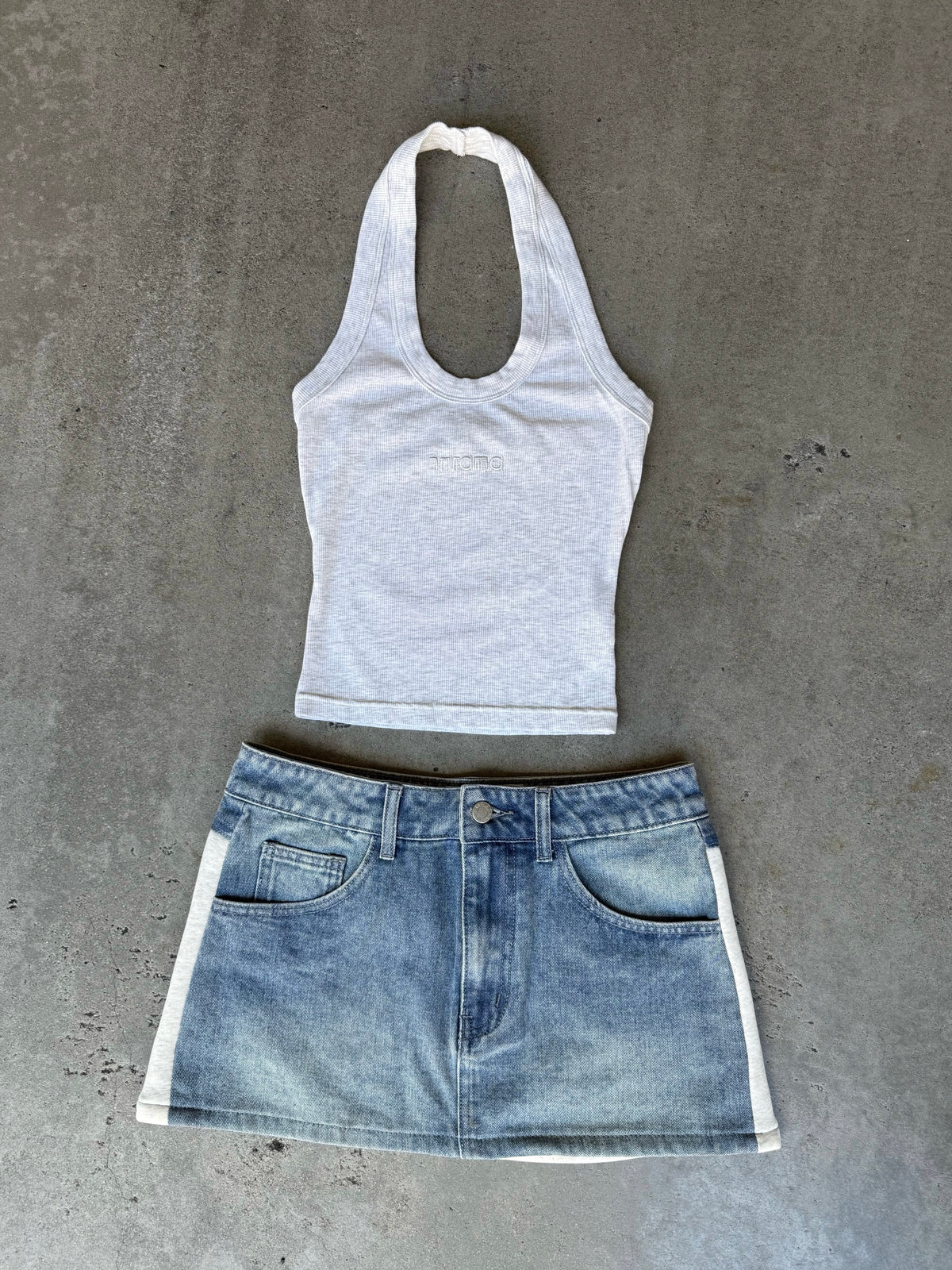 RAVEN HALTER TANK - GREY MARLE