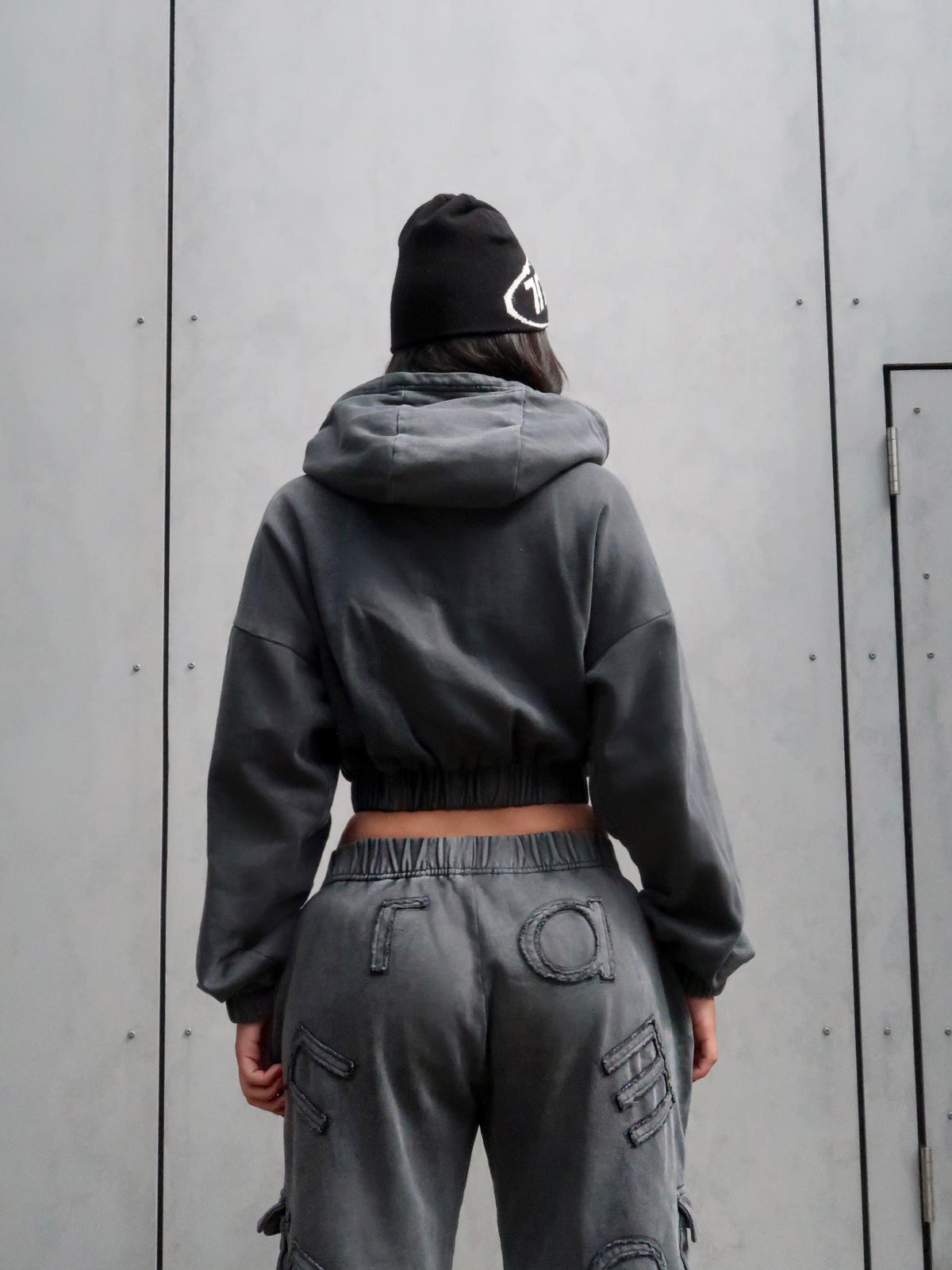 ZYA WASHED TRACK PANTS - BLACK