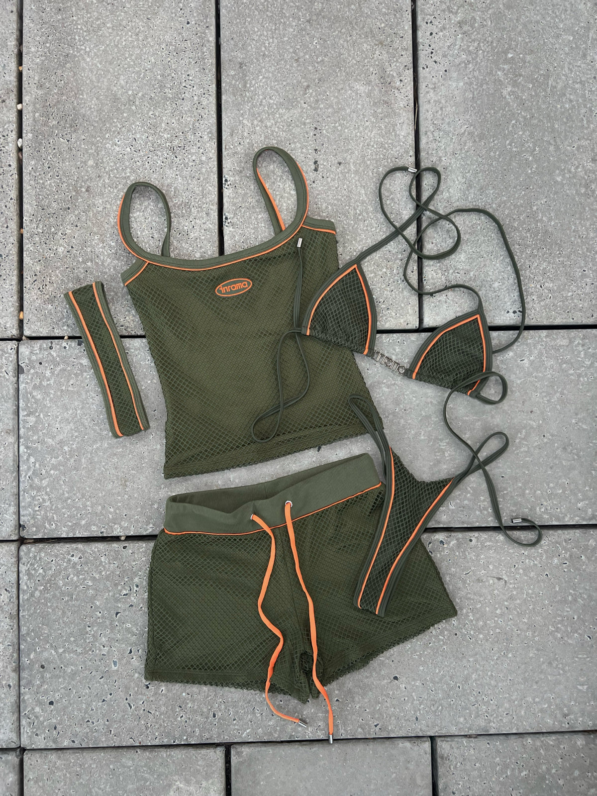 SORAYA BIKINI BOTTOMS - KHAKI / ORANGE