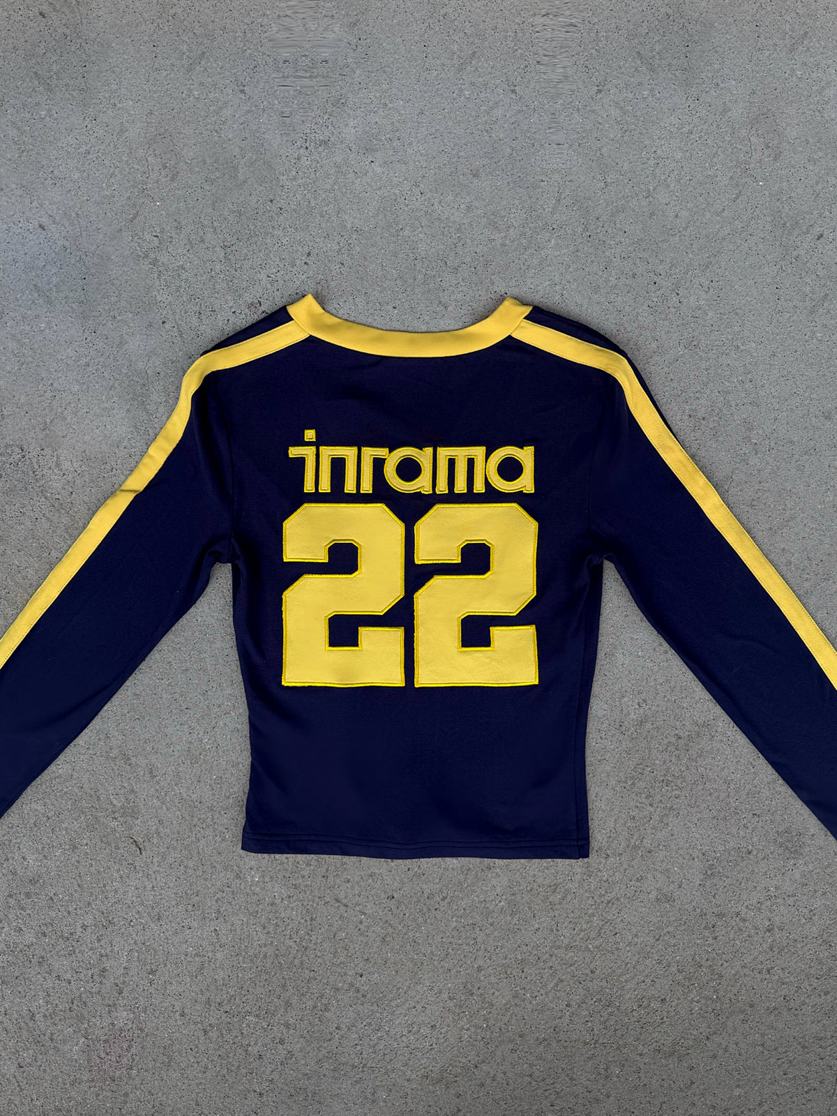 STRIPPED DOWN LONG SLEEVE - NAVY / YELLOW