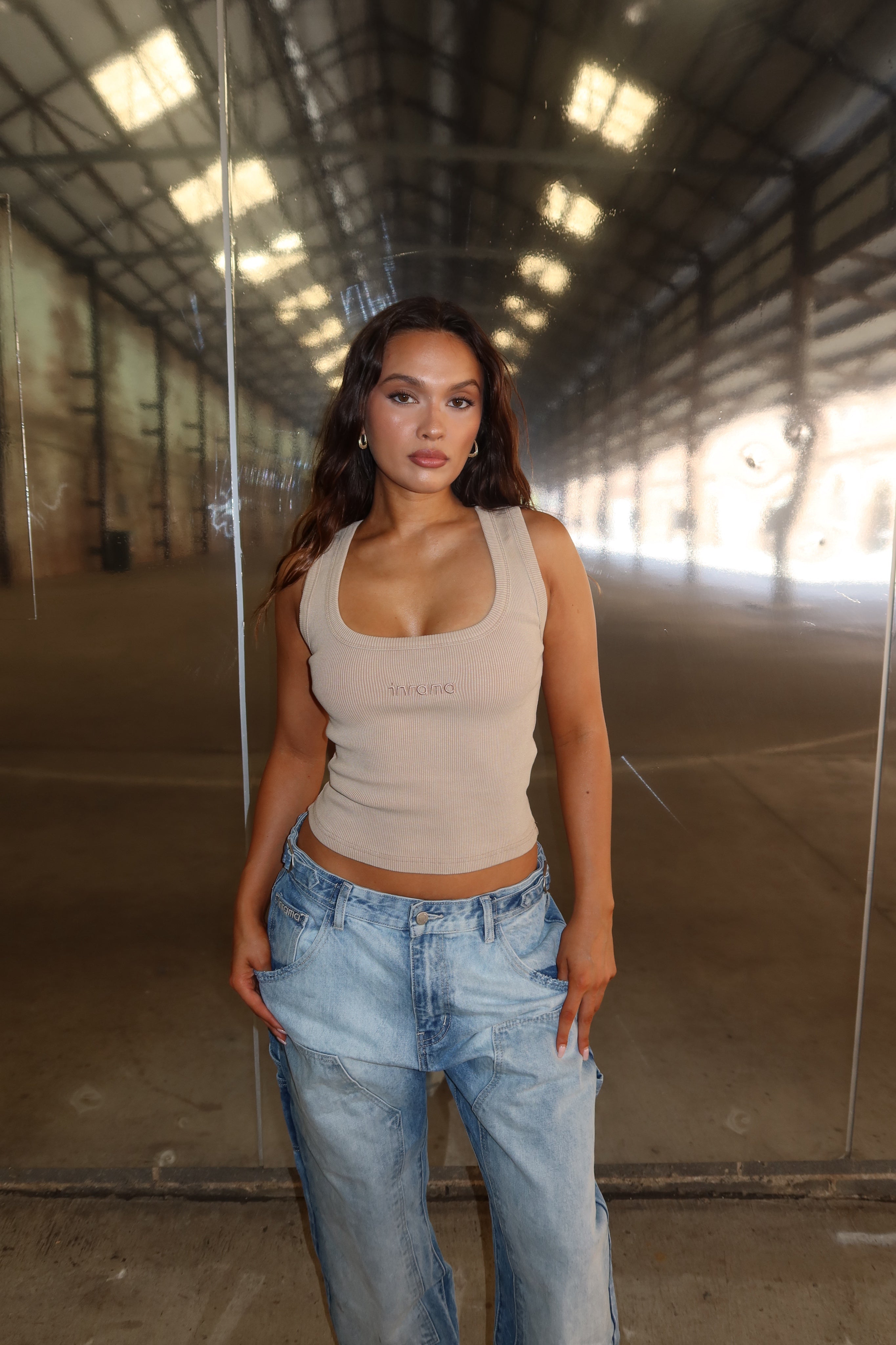 INRAMA RIB TANK - BEIGE