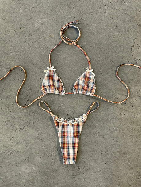 SASKIA BIKINI TOP - PLAID