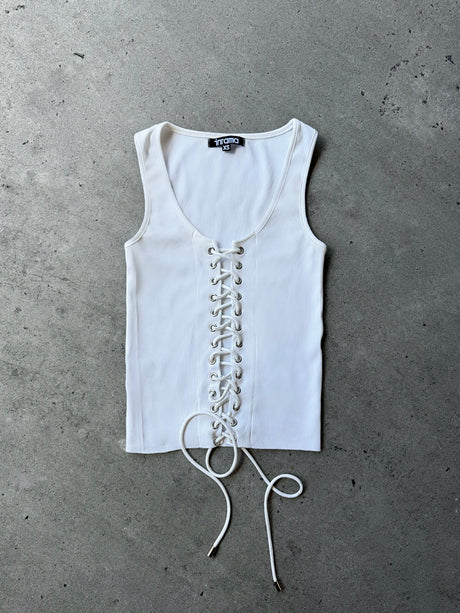 LACE ME TANK - WHITE