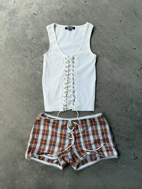 SASKIA HOT SHORT - PLAID