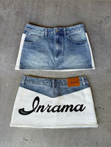 RAVEN DENIM SKIRT - BLUE / GREY