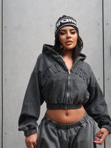 ZYA WASHED HOODIE - BLACK