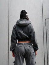 ZYA WASHED TRACK PANTS - BLACK
