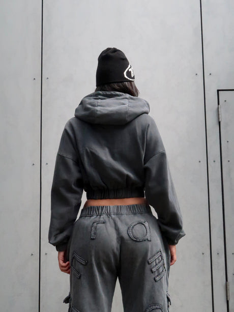 ZYA WASHED TRACK PANTS - BLACK