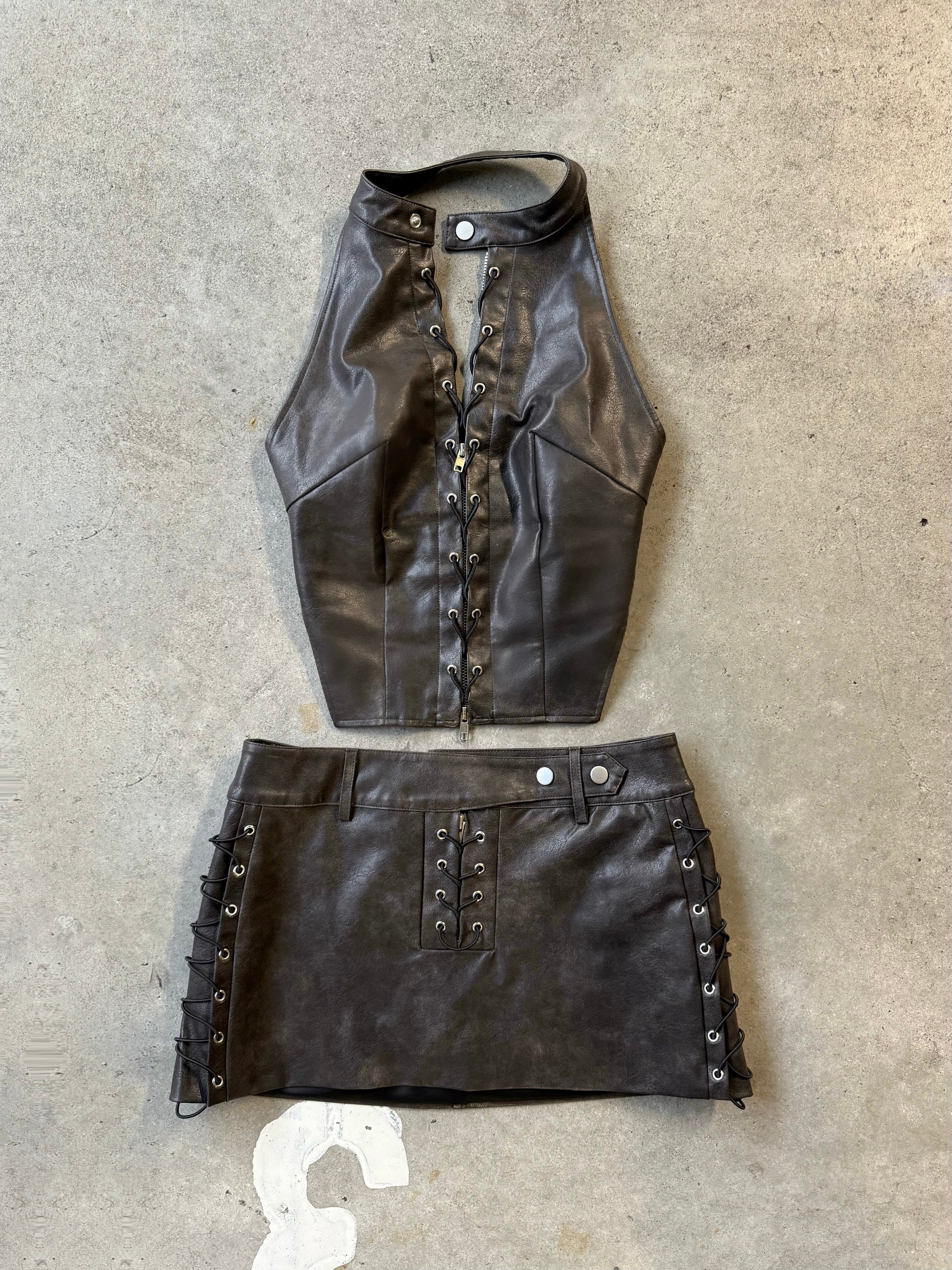 AMBER LEATHER SKIRT
