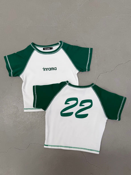 INRAMA BABY TEE - GREEN / WHITE