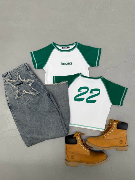 INRAMA BABY TEE - GREEN / WHITE