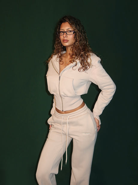 BACK TO BASICS ZIP HOODIE - OAT