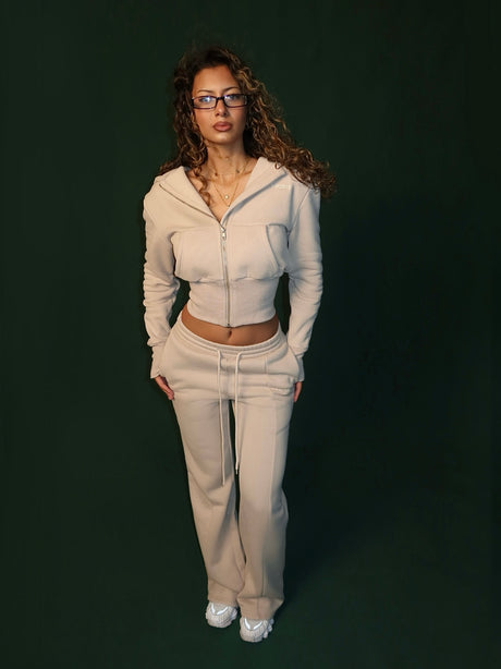 BACK TO BASICS ZIP HOODIE - OAT