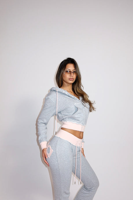 BABY DOLL SWEATPANTS - GREY / BABY PINK