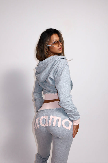 BABY DOLL SWEATPANTS - GREY / BABY PINK