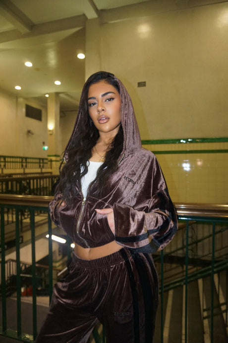 VELOUR TRACKSUIT - CHOCOLATE