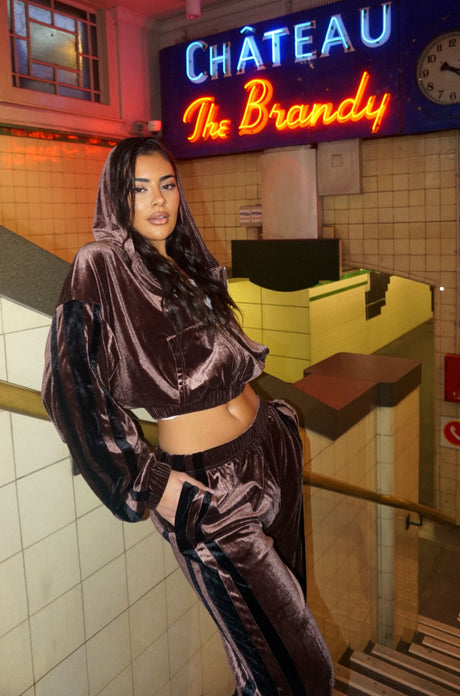 VELOUR TRACKSUIT - CHOCOLATE