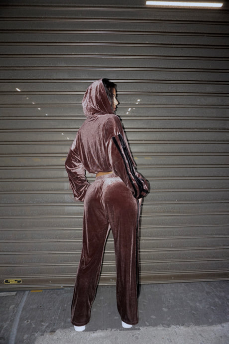 VELOUR TRACKSUIT - CHOCOLATE