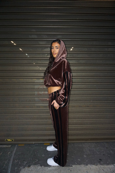 VELOUR TRACKSUIT - CHOCOLATE
