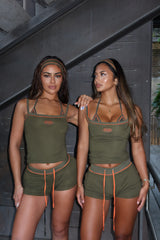 SORAYA TANK - KHAKI / ORANGE