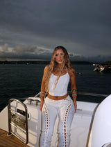 INKA LACE UP PANTS - WHITE