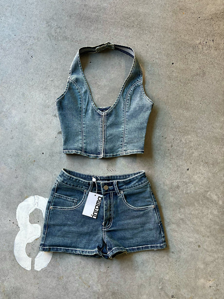 CYRELL DENIM SHORTS - VINTAGE BLUE