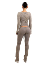 LANA RIB PANTS - WASHED GREY
