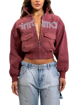 NAOMI DENIM JACKET - RED