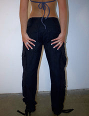 BLACK CARGO PANTS