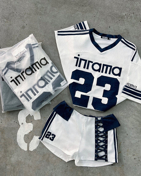 JERSEY SHORTS - WHITE / INDIGO