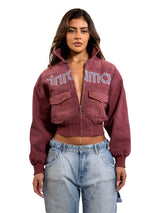 NAOMI DENIM JACKET - RED