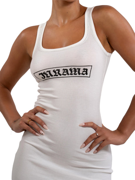 RYAH RIB DRESS - WHITE