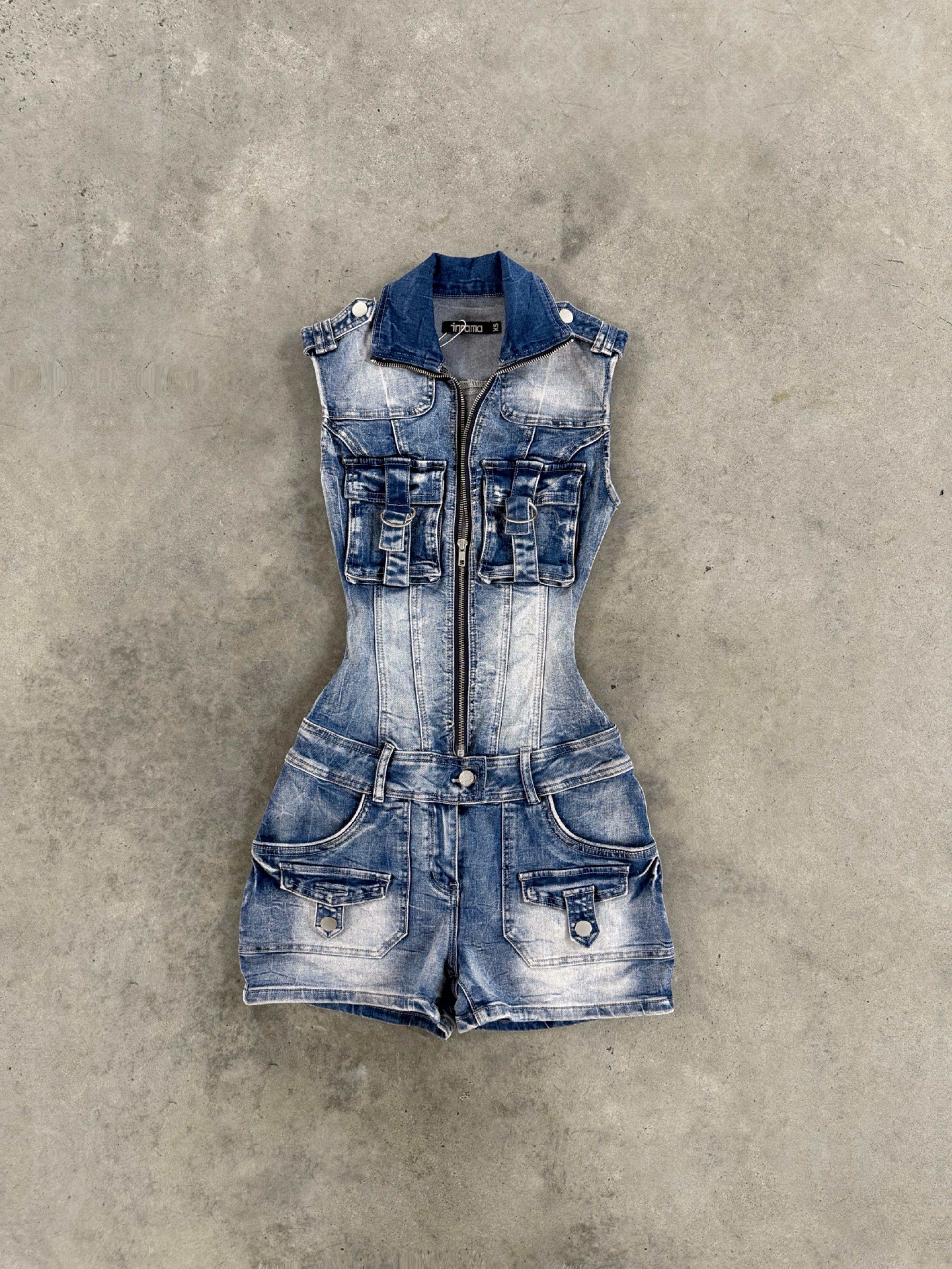 CYRELL DENIM PLAYSUIT
