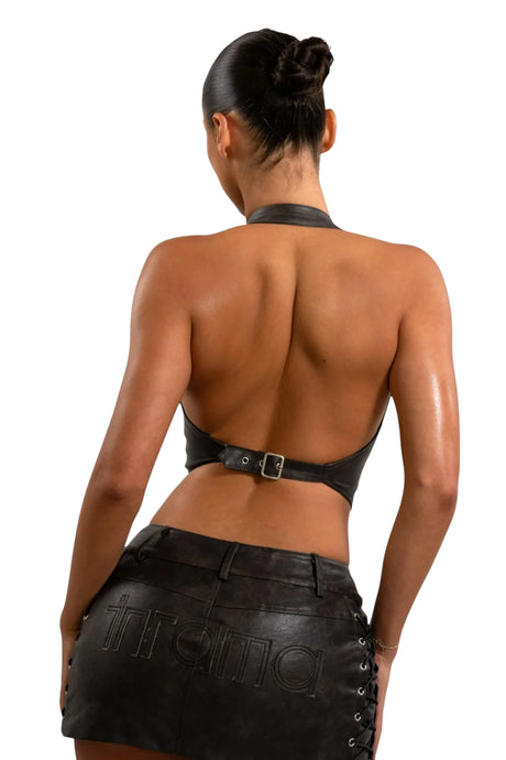 AMBER VEST TOP - WASHED BLACK
