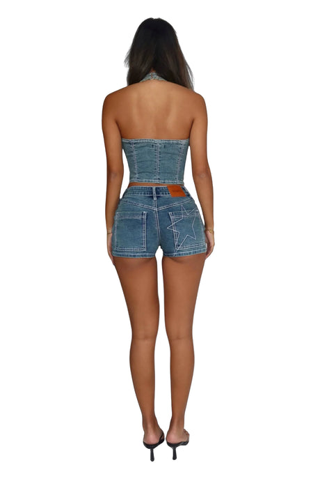 CYRELL DENIM SHORTS - VINTAGE BLUE