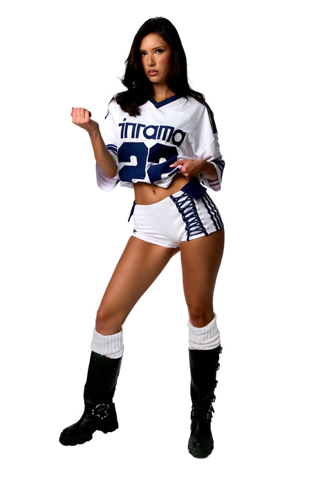 JERSEY SHORTS - WHITE / INDIGO