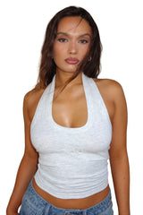RAVEN HALTER TANK - GREY MARLE