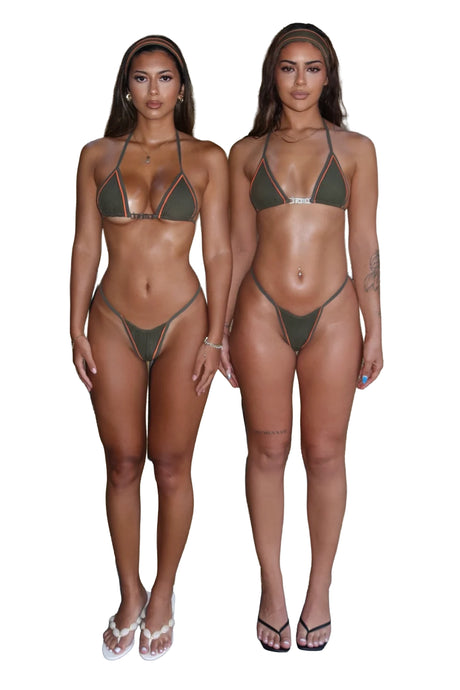 SORAYA BIKINI BOTTOMS - KHAKI / ORANGE