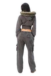 ZYA BROWN WASHED HOODIE