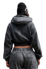 ZYA WASHED HOODIE - BLACK